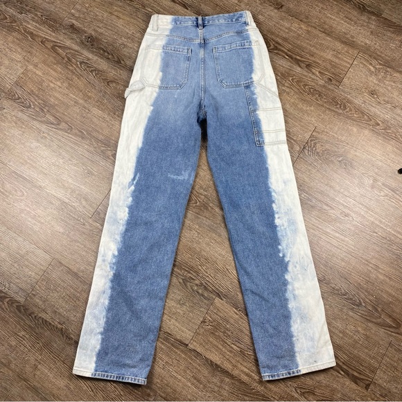 Pacsun Jeans Cargo 90' BF CARPENTER Women 27 Bleach Look Sides Baggy Straight - Picture 5 of 9